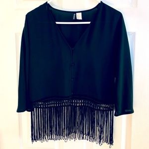 Fringe Button Down Blouse